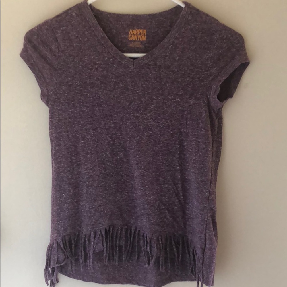 Purple fringe tee shirt
